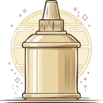 Stylized Glue Bottle or Applicator with Decorative Elements on Background vector