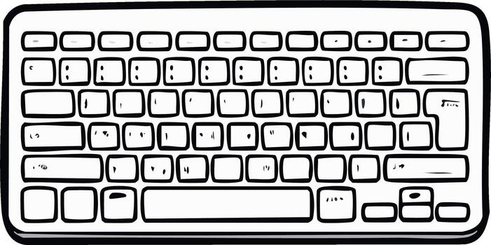 sencillo mano dibujado computadora teclado línea Arte ilustración vector