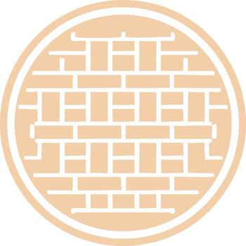 Circular Lattice Pattern, Traditional Window Grille Design in Beige, Creative Geometric Shape, Architectural Element, Abstract Illustration vector