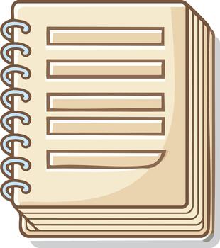 espiral ligado cuaderno con gobernado paginas para escritura notas o dibujar Arte proyectos en grueso beige papel almohadilla vector