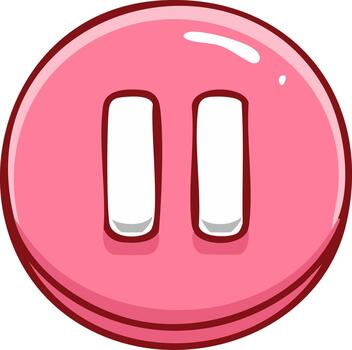 estilizado rosado pausa botón icono con grueso describir. un digital redondo pausa botón caracteristicas dos blanco rectángulos dentro vector