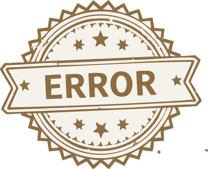 decorativo error sello - Insignia diseño con estrellas y grunge elementos para técnico cuestiones vector