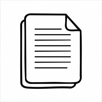 Documents icon art represents data on paper sheets stacked with lines, symbolizes important notes, contract records, form vector