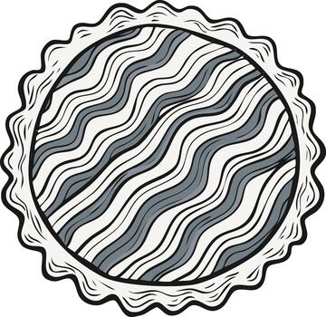 Abstract Wavy Pattern Circular Design with Jagged Edge Detail vector