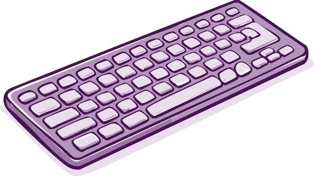 púrpura computadora teclado ilustración digital tecnología entrada dispositivo vector