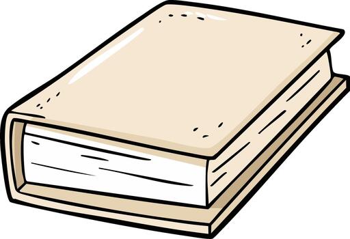 Hand drawn closed book with a blank beige cover for reading learning and knowledge concepts vector