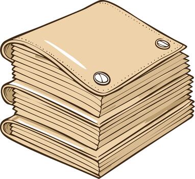 pila de papel hojas con cubrir asegurado por botones para documentos y notas vector