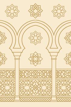 an ornate pattern with arches and columns vector
