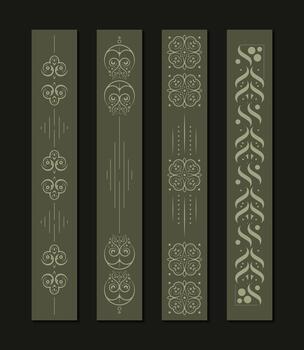 decorativo antiguo estilo ornamento modelo con vertical forma y detallado líneas vector
