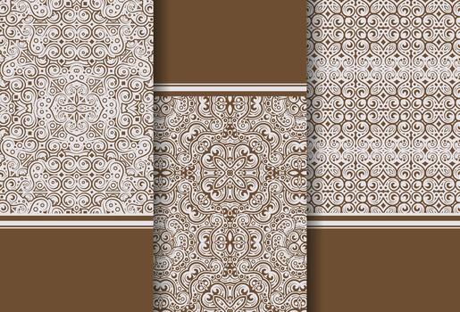 Decorative Elegant Damask Style Ornament Backgrounds with Geometric Seamless Pattern vector