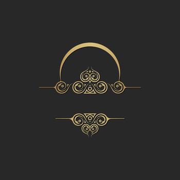 Ornate Golden Circle Frame Decorative Design Element with Elegant Details vector