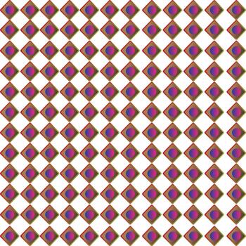 Geometric decoration abstract seamless pattern with gradient purple circles centered within diamond shapes on a light gray field vector