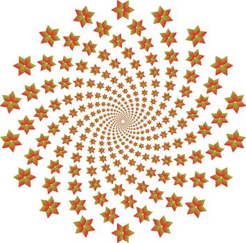 Modern abstract geometric spiral designs with repeating star shapes vector