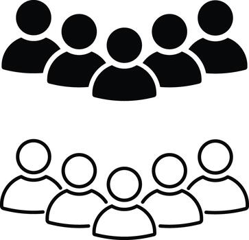 Community People Symbols. User profile symbols. User identity icon. Community member and identity signs. Social network and identity signs. Group and crowd signs vector