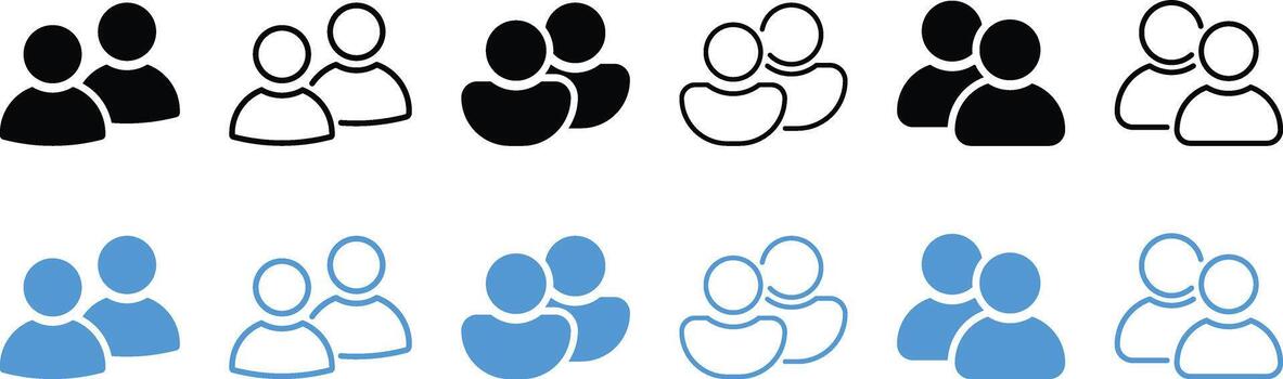 Community People Symbols. User profile symbols. User identity icon. Community member and identity signs. Social network and identity sign. Group and crowd signs. vector