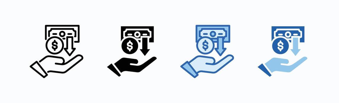 Income Icon Sheet Multiple Style vector