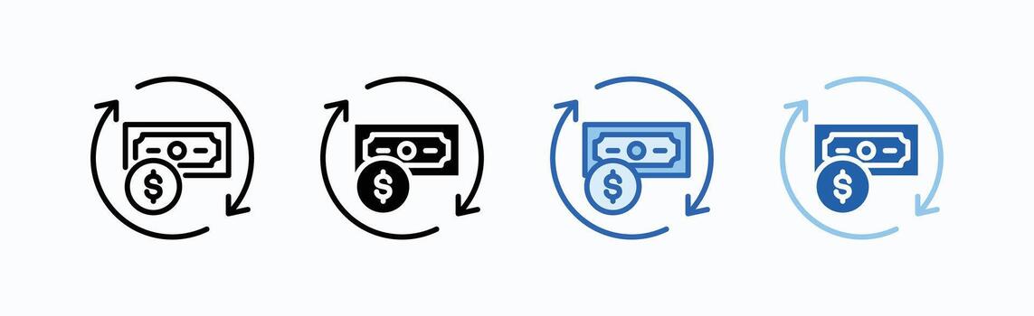 Cashflow Icon Sheet Multiple Style vector