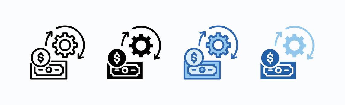 Expense Icon Sheet Multiple Style vector