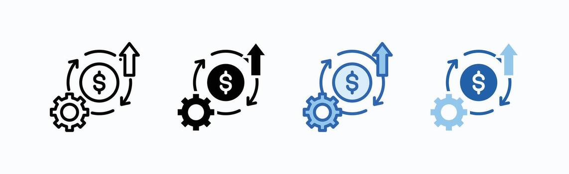 Operational Cost Icon Sheet Multiple Style vector