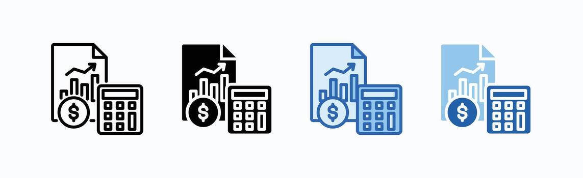 Accounting Icon Sheet Multiple Style vector