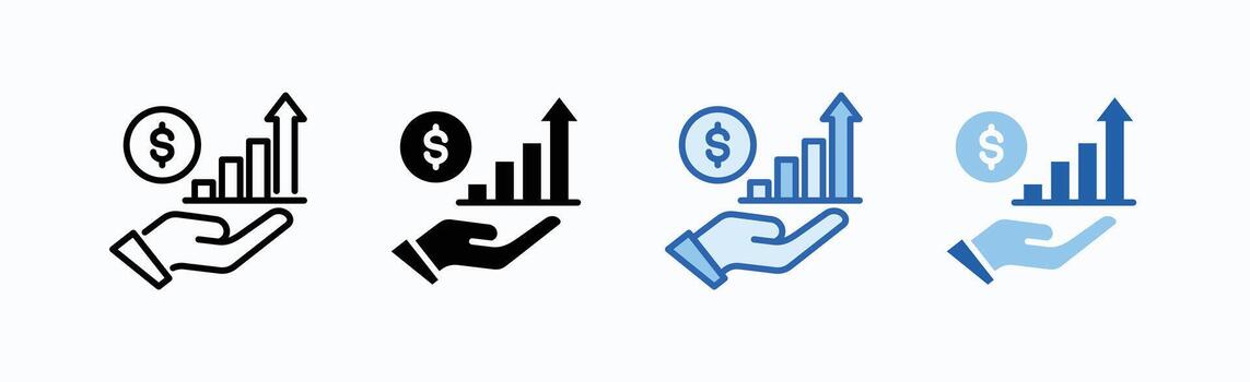 Revenue Icon Sheet Multiple Style vector