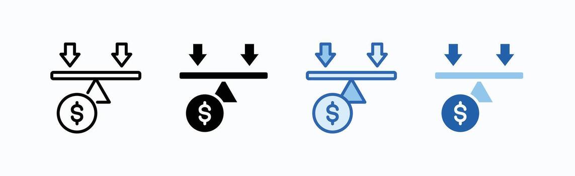 Balance Icon Sheet Multiple Style vector
