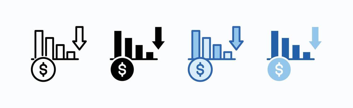 Loss Icon Sheet Multiple Style vector