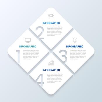Infographic using square shapes for business presentations. vector