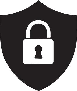 Outline security lock icon for web and app interface vector