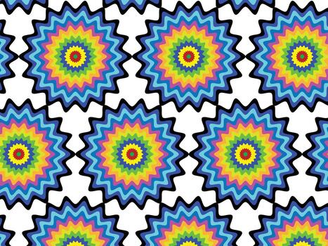 multicolor circulo zigzag estrella modelo diseño vector