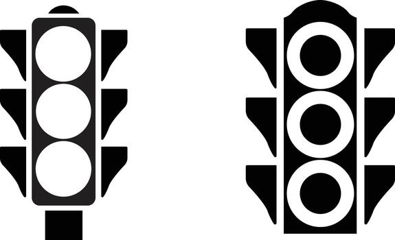 Set Traffic Light icon. Collection Traffic signal sign. Group Stoplight, Wait signal, Go signal Road Instruction, regulation symbol, traffic rules design element vector