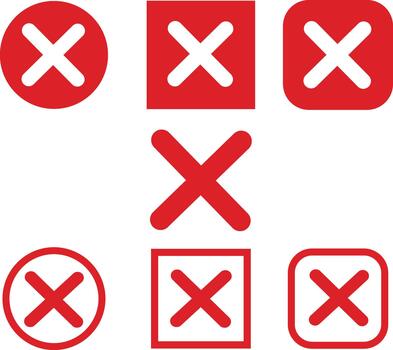 A set of red cross and x symbols vector