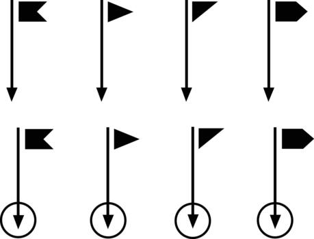 Set of Location flag pin icons. Map pin place marker. GPS location symbols in trendy flat styles . Premium quality symbols. signs for mobile apps and website. vector
