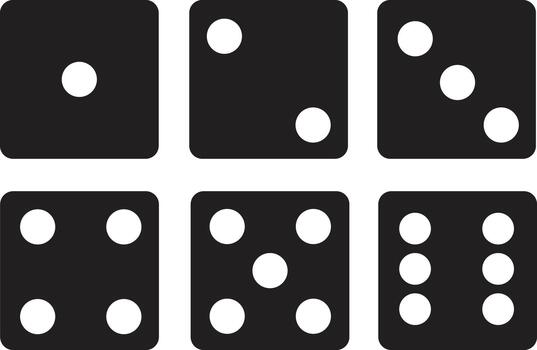 juego dado. conjunto de ludo juego dado recopilación. dado en un plano diseño desde uno a seis. monocromo dados vector