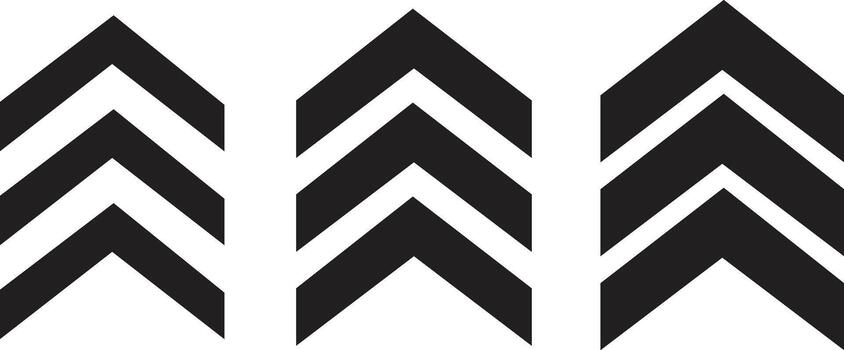 Upward chevron and arrow icons set, direction, navigation, and progress collection, solid graphic group, editable design elements for interface, web, and creative projects vector