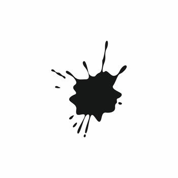 Dynamic, spiky black ink splatter illustration with vertical drops. Excellent paint spot graphic for grunge elements, abstract backgrounds, speed concepts, or distressed overlays vector