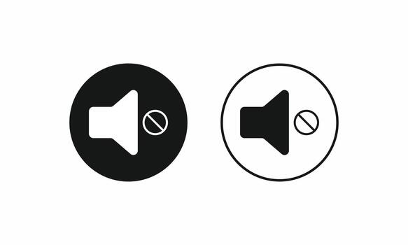 mudo altavoz icono colocar. volumen apagado símbolo recopilación. silencio modo botón para web y móvil aplicación interfaz. moderno plano vector