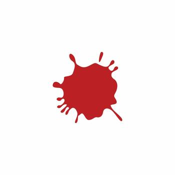Single realistic red blood splatter drop . Ideal graphic element for forensic, Halloween, horror, and crime scene posters or web design. Isolated on white vector