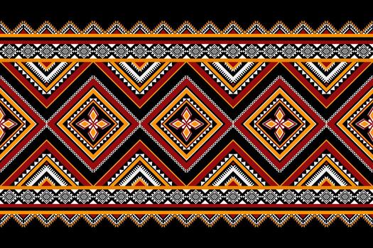 Geometric ethnic textile pattern featuring bold symmetric diamond shapes. Design for fabric, wrapping, craft, and cultural decoration. vector