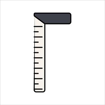 Set Square Flat design style right angle ruler symbolizing precision ideal for drafting illustrations and layout guides. vector