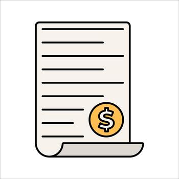 Contract Document Flat design style signed paper symbolizing agreements ideal for project documentation and business graphics. vector