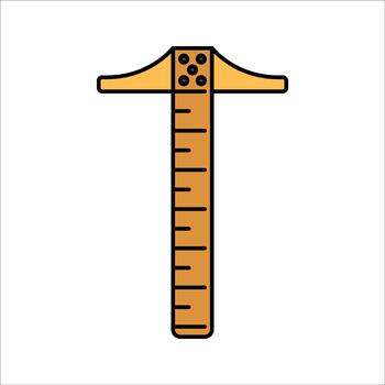 Measuring Rod Flat design style vertical ruler symbolizing height measurement ideal for construction visuals and planning materials. vector