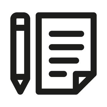 Contract or Note Icon. Modern Professional Minimal Line Symbol for Documents and Agreements vector