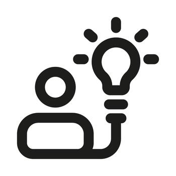Expert Insight Icon. Modern Professional Minimal Line Symbol for Knowledge and Analysis. Creative idea line icon vector