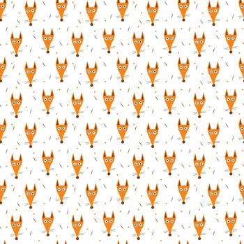 linda naranja zorro cabeza sin costura modelo con sencillo punto antecedentes. juguetón zorro sin costura modelo vector