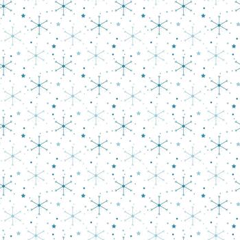 Minimal snowflake seamless pattern in icy blue tones. Winter frost pattern with snowflake vector