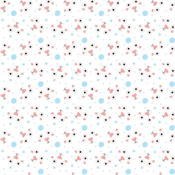 Floating face elements seamless pattern with noses eyes and soft circles vector
