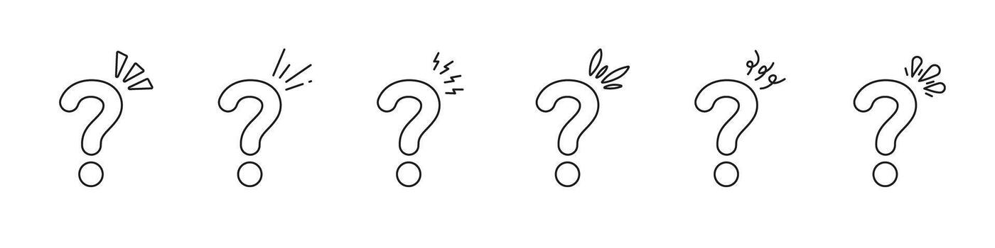 pregunta marca línea icono colocar. pregunta marca contorno simbolos pregunta puntos con pequeño énfasis marcas. editable ataque. aislado ilustración vector