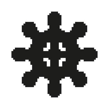 Virus Structure Pixel Art Icon. Microbiology, Infection, And Pathogen Representation Symbol. Isolated Illustration vector