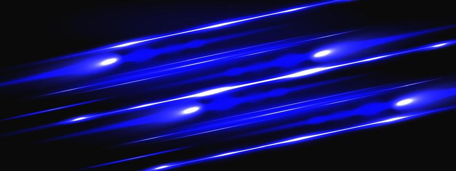 ligero azul láser con haz neón y horizontal línea llamarada para casino o magia antecedentes. brillante racha con digital brillar velocidad efecto en oscuro espacio. resumen movimiento rayo explosión vector